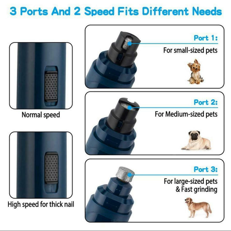 Elecric Pet Nail Grinder Large Dog Paw Trimmer Clippers Fast Grinding Animal