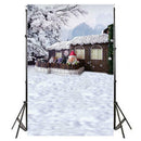 Xmas Theme Photography Art Cloth Backdrop Wall Studio Prop Family Decor (F)
