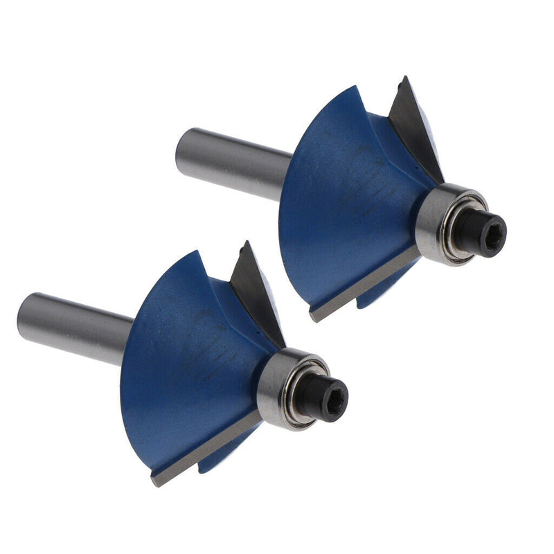 2Pcs 45 Deg Chamfer Edge Forming Router Bit - 1/4inch Shank- Carpentry DIY Tool