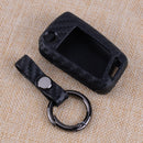 Carbon Fiber Shell Silicone Smart Key Ring Cover Fit For VW Polo MK6 Golf Tiguan