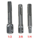 3pcs sds socket driver set drill bit adaptor 3/8 1/4 1/2" hex shank converter FU