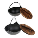 Portable Shallow Mouth Camping Hanging Pot Outdoor Cooking Cookware 18cm