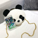 Cute Plush Panda Shoulder Bags Women Girls Chain Zipper Messenger Clutch