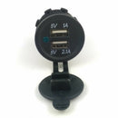 DC 12V/24V Dual USB Power Motorcycle Car Cigarette Lighter Charger Socket PluJ!E