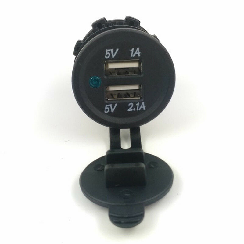 DC 12V/24V Dual USB Power Motorcycle Car Cigarette Lighter Charger Socket PluJ!E