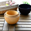 2xWooden Bowl for Cereal Rice Soup Home Outdoor Camping Dinner Lunch Kitchenware