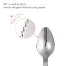 Kitchen Baby Fruit Scoop Stainless Steel Long Handle Sawtooth Spoons (Blue) A