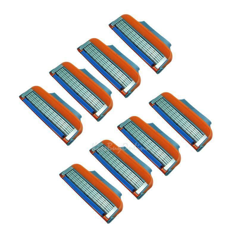 8x Stainless Steel Safety Sharp 5-Layer Blade Head Replacement for Shaving Razor