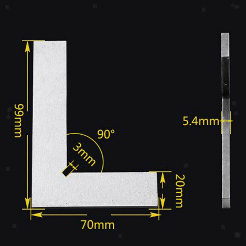 Carbon Steel L-Square Angle Ruler 90 Degree Ruler for Woodworking Carpenter Tool