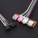 PC Computer Case Front Panel USB Audio Port Mic Earphone Cable