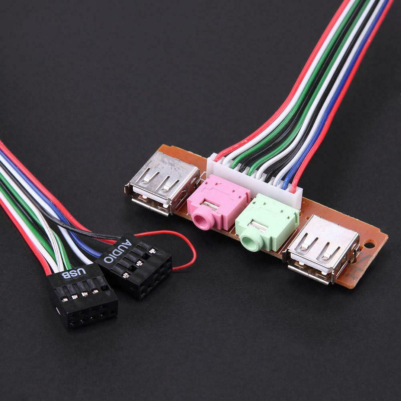 PC Computer Case Front Panel USB Audio Port Mic Earphone Cable