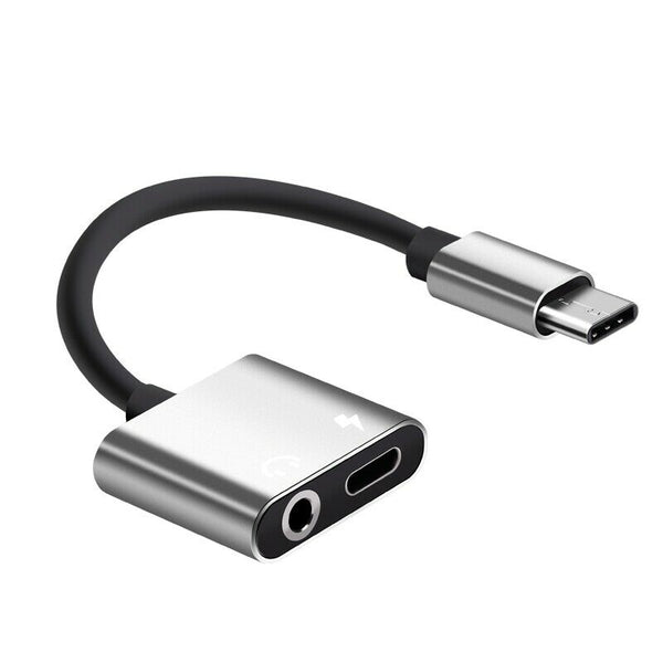 2 in1 Type-C to 3.5mm Headphone Jack Adaptor/Connector Charger, Earphone Au Z6J2