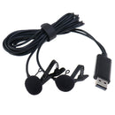 Mini Lavalier Lapel Microphone Dual Headed Recording Clip On Mic usb Interfa Gw