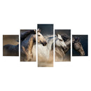 Modern 5 Panels Paintings on Canvas Wall Art Landscape Brown Horse