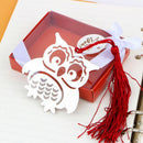 1 pcs owl hollow tassel stainless steel bookmark office statione%!