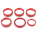 6 Pieces Aluminum Audio A/C Button Cover Decoration Twist Switch Ring Trim for