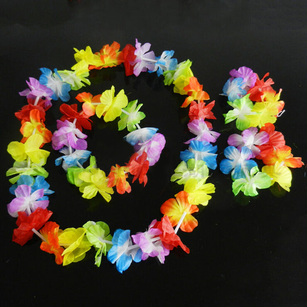 4 pcs/set Hawaiian Tropical Hula Luau Grass Dance Head Neck Wrist GarlandME