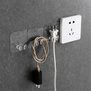 5X Wall Storage Hook Power Plug Socket Holder Wall Adhesive Hanger Home Office.