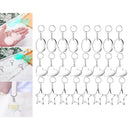 24Pcs Transparent Acrylic Keychain Blank with Disc & Key Ring Tassels Crafts Set