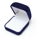 1 Jewel case box blue gift rings earrings jewelry velvet display