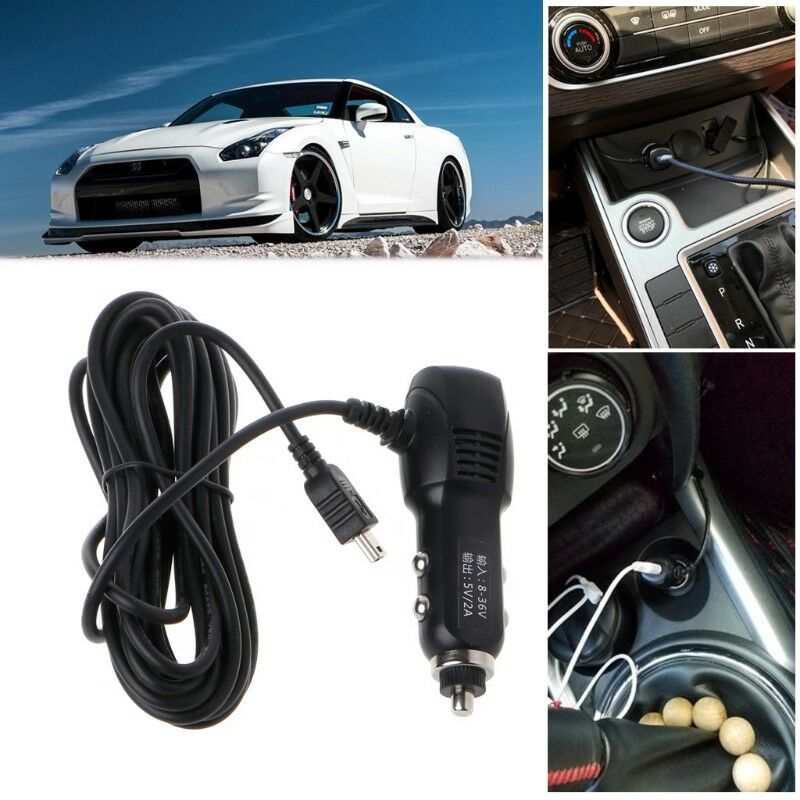 Mini USB Port 5V 2A Car Charger Adapter For Car DVR Vehicle Charging &3.5m Cable