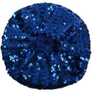 Lady Costume Stretch Sparkly Shining Sequin Beret Beanie Hat Dark Blue