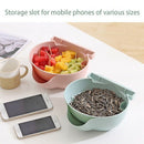 Double-Layer Multi-Purpose Lazy Fruit Nut Snack Plate Drain Basket Mobile P Y5B7