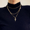 Bohemian Multi-layer Cross Pendant Chain Necklace Choker Statement JewelryGiftOZ