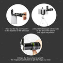 Mobile Phone Lens& Clip, 20X Zoom Adjustable Focus Length, Telescope Lens/