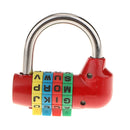2 Pieces 4 Dial Letter Combination Padlock Travel Luggage Suitcase Lock Red