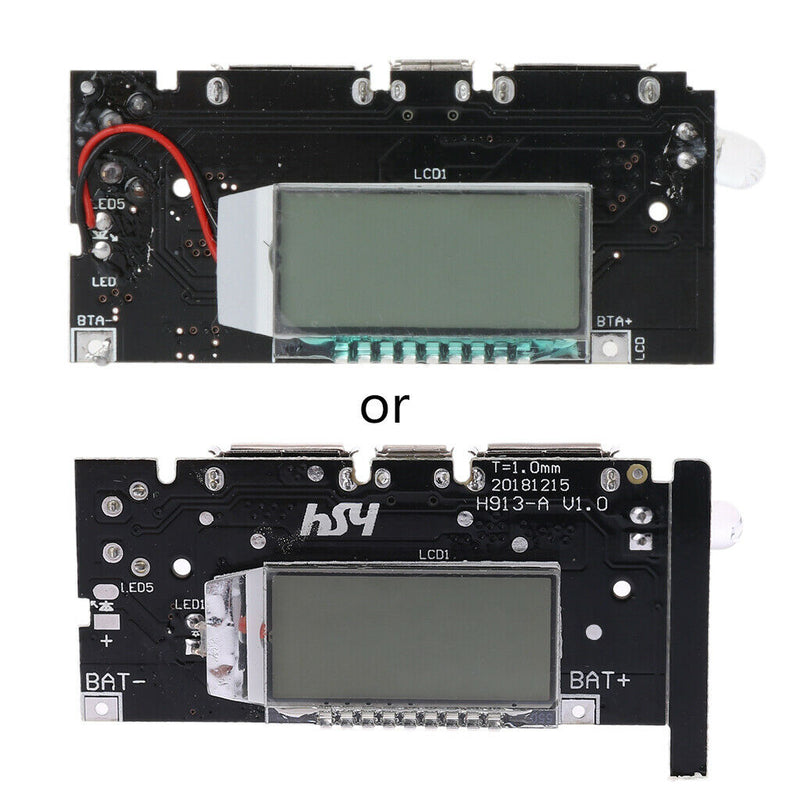 2-USB 5V 2.1A Mobile Power Bank 18650 Battery Charger Board LCD Digital Module