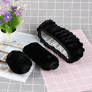 3Pcs/set Winter black soft warm plush car steering wheel cover handbrake  3C