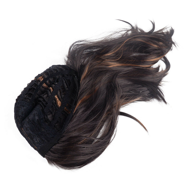 Synthetic Long Curly Hair Black Brown Wig Heat Resistant Full Wigs fit for Women