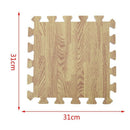 9PCS Kid Safety Play Rug Wood grain EVA Foam Floor Puzzle Pad Work Gym, Lig