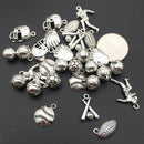 30Pack Sport Theme Charms Mixed Rugby Player Glove Pendants for DIY Findings