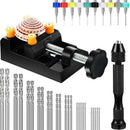 37 pcs Hand Drill Set Bench Vice Twist Drills Pin Vise Craft Carving DIY