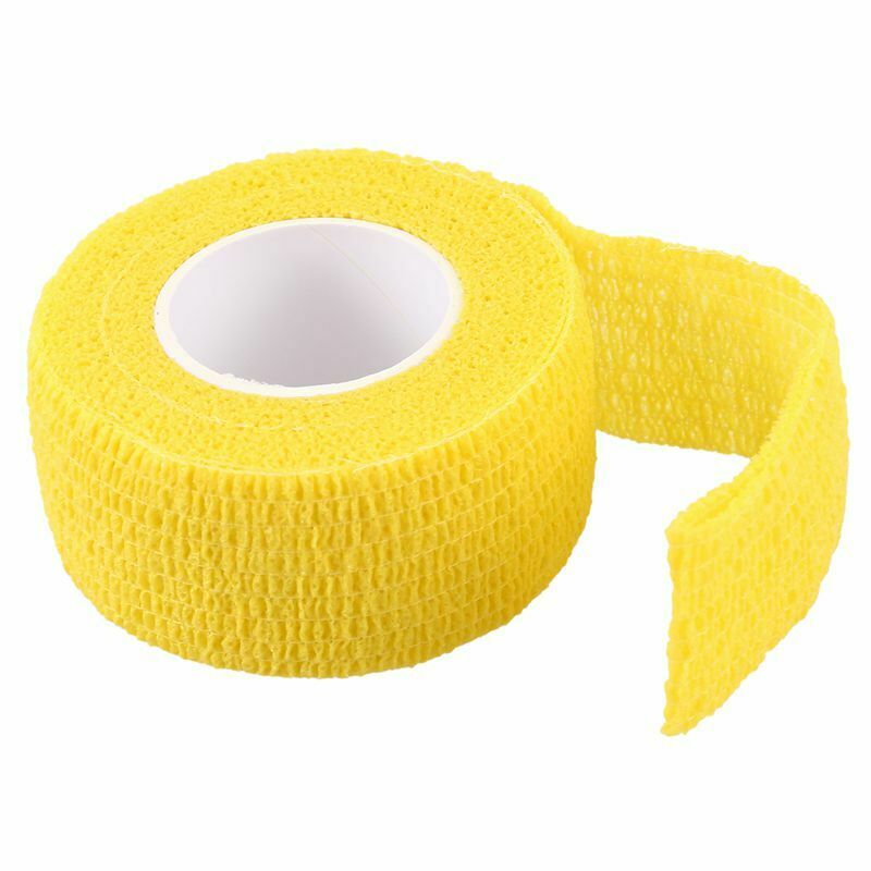 6 PCS First Aid Medical Self-Adhesive Elastic Bandage Tape (Yellow, 2.5cm) R4E5