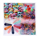870Pcs Candy Color Kids Girls Hair Clips Rope Ponytail Holder Hair Accessories