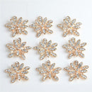 10pcs Crystal Flower Embellishment Flatback Buttons for Wedding Craft 25mm