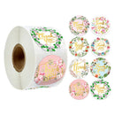 500Pcs/Roll Handmade Flower Thank You Seal Stickers Paper Label Gift DecoraSEAU