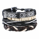 Man European Hot Retro Multilevel Cowhide Handmade Woven Bracelet