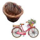 16 Inch Sturdy Front Handlebar Hand-Woven Bicycle Basket Pannier Children Retro