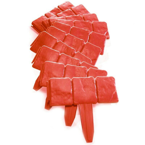 10Pc Orange Red Garden Fence Edging Cobbled Stone Effect PP Lawn Edging Pla Z9J2