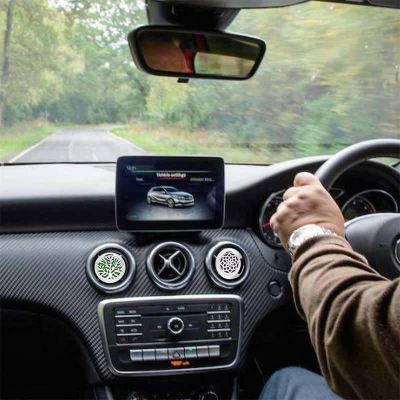 2 Pcs Stainless Car Air Vent Clip Freshener Essential Oil Diffuser Aromatherapy