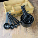 For Baking Coffee Black Plastic Measuring Spoons Cups Set Tablespoon 10Pcs Z0X3