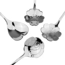 Long Handle Flowers Shaped Stirring Spoon Set 4PCS Stainless Steel Ice Tea GOB