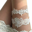 Wedding Garters Rhinestone Lace white Embroidery Floral Sexy Garters 2 pcs  E1Y4