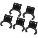 Pack of 5 Durable Wired Microphone Hooker MIC Rack Black
