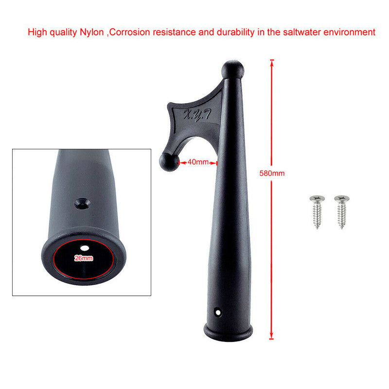 Nylon Marine Boat Hook Head Replacement Kayak Raft Hardware for 25mm Tubes