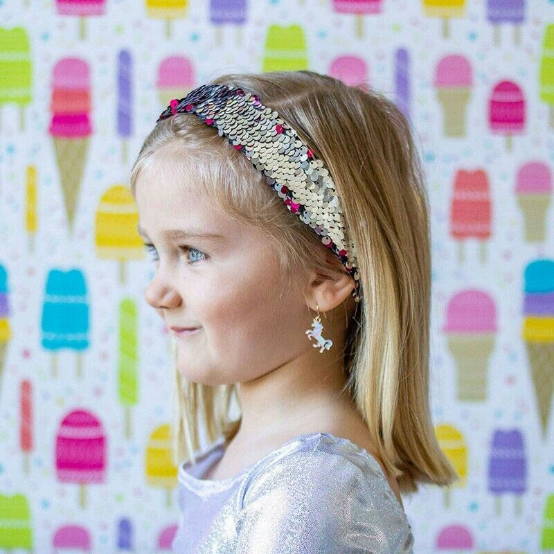 6 Pcs Reversible Sequins Headbands For Girls And Women - Non Slip Mermaid S O3A6